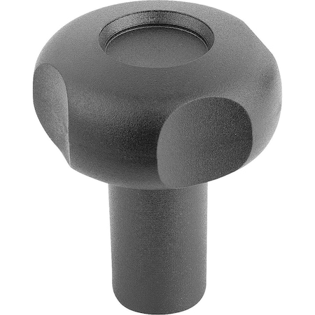 Star Grip With Extended Hub D=M08 D1=52 H=61 Thermoplastic, Black, Comp:Brass